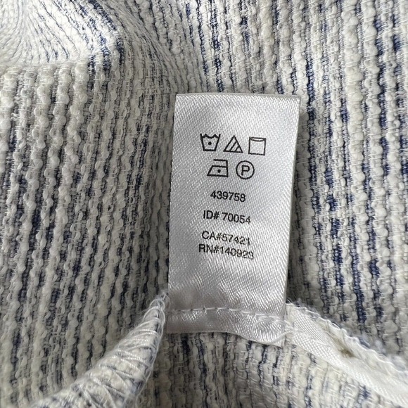 LOFT Petite Blue & White Abstract Striped Short Sleeve Knit Shift Dress Sz 2P - Picture 10 of 10